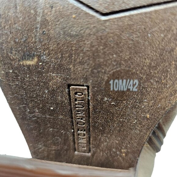 Vince Camuto Golivia Suede Booties Tan Women’s Size 10 Pointed Toe Block Heel - Picture 9 of 10